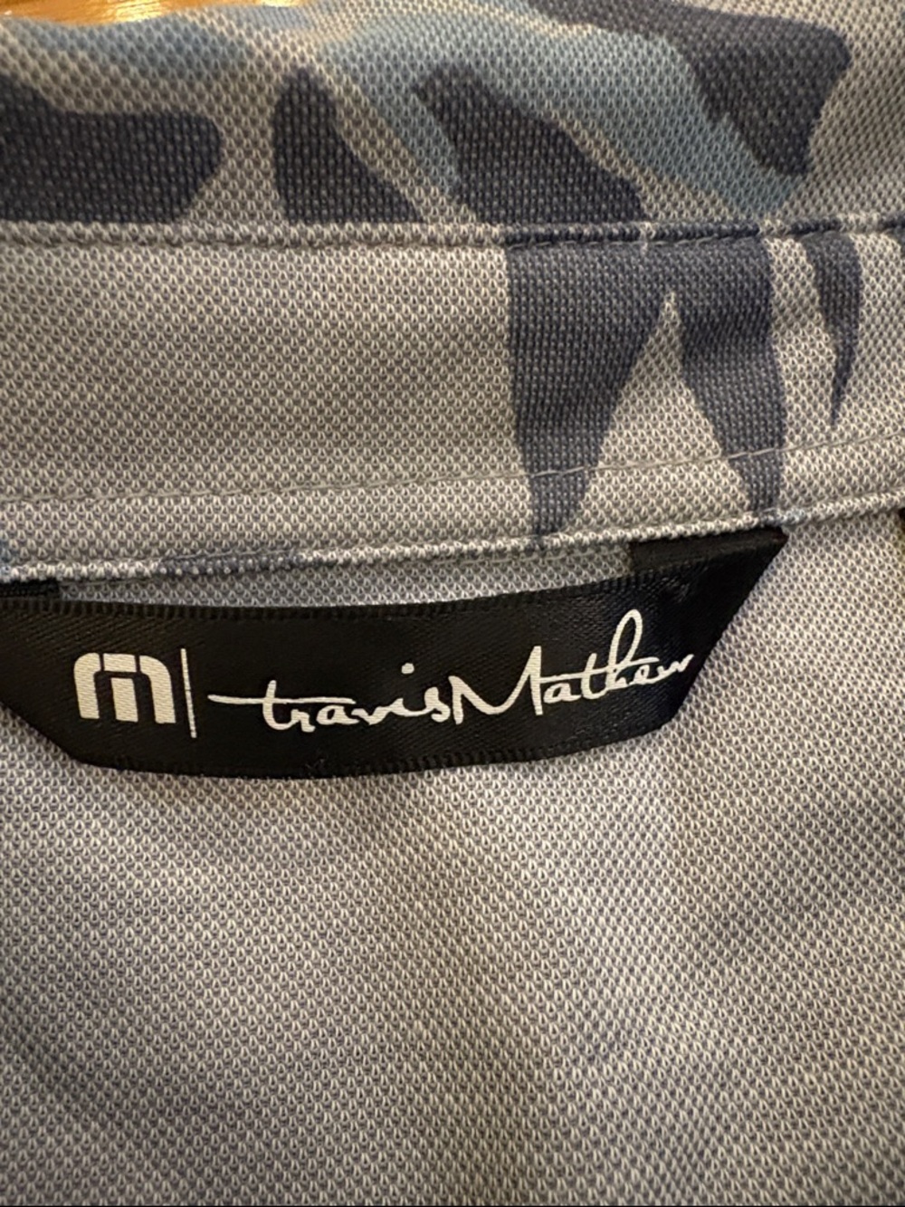 Travis Mathew Blue and Charcoal Floral Polo Shirt - Picture 2 of 9
